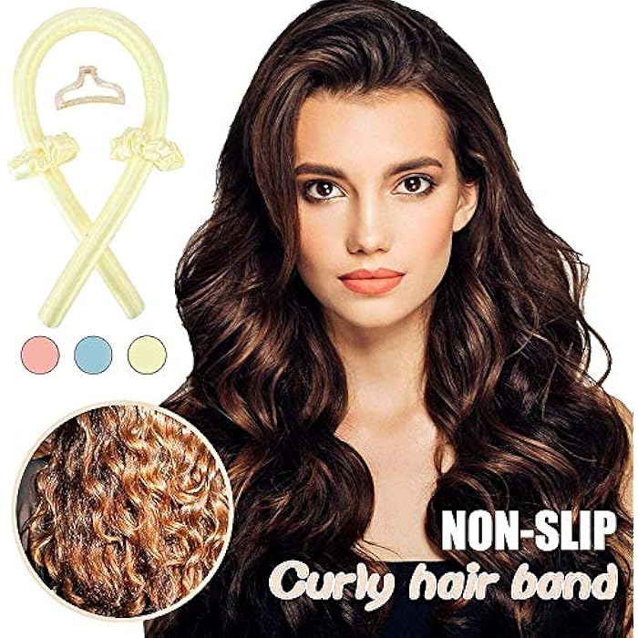 N.C NC Heatless Curling Rod Silk Headband, No Heat Curls Hair Rollers with Ribbons Sleeping Soft Wave Formers Hair Curlers DIY Hair Styling Tools for Long Medium Hair random color - Image 2